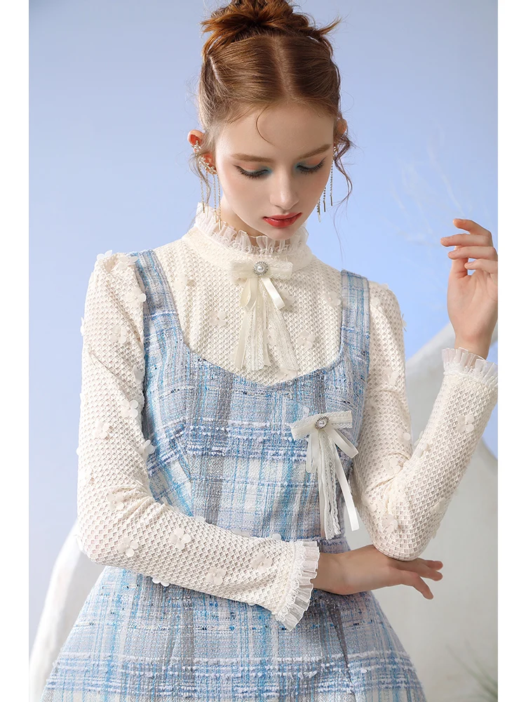 Bow Vest Dress for Women 2024 Early Spring New Sweet Dress