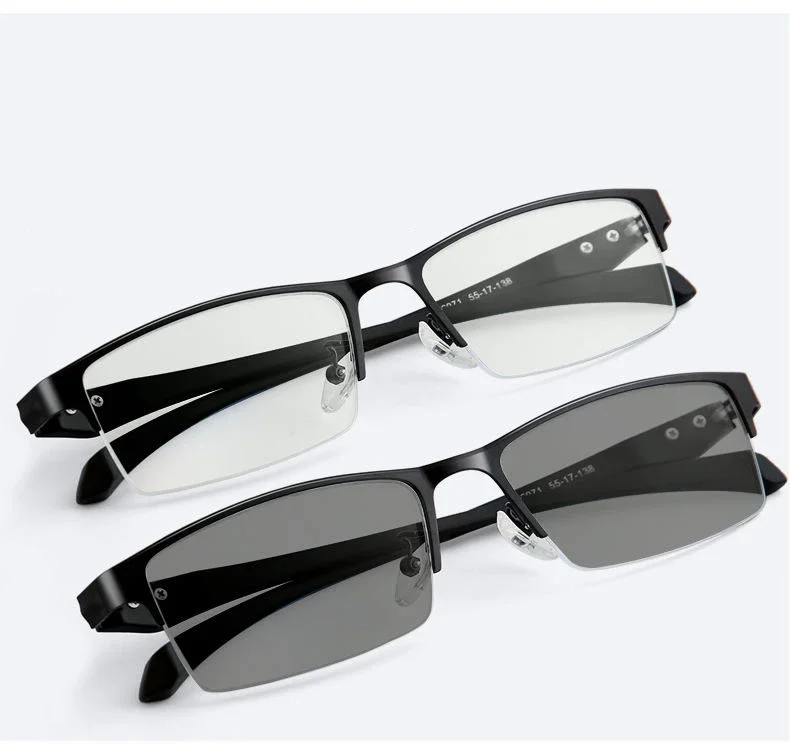 Luxury Business Half Frame Photochromic Myopia Glasses Fashion Women Men Prescription Eyewear Finished Near Sight Eyeglasses 5