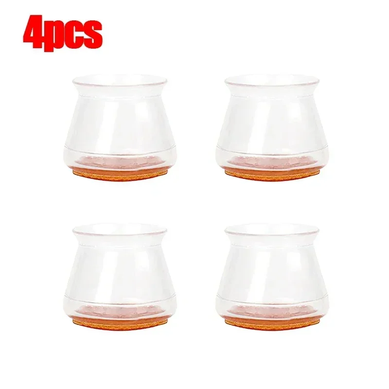 thumbnail image 1 of 4/8/16 piezas de protectores de piso para patas de silla, protectores de silicona para patas de silla, tapas, almohadillas para muebles, deslizadores con fondo de fieltro envuelto, 1 of 5