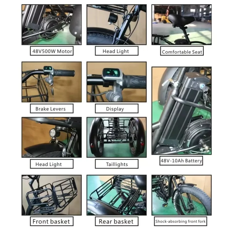 Elektrisches Lastendreirad für Erwachsene, 20 Zoll, elektrisches Lastenfahrrad, Fa-Reifen, elektrische Dreiräder, E-Trike von MINGMAX 2
