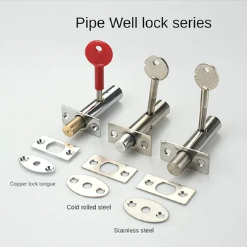Stainless Steel Pipe Tube Lock Invisible Door Fire Escape Exit Fire Protection Cabinet Locker Furniture Hardware Accessories