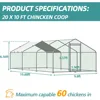 Large Metal Chicken Coop Run, Walk-in Enclosure Poultry Hen Run House, Spire Shaped Chicken Pen with Waterproof &Anti-UV Cover 4