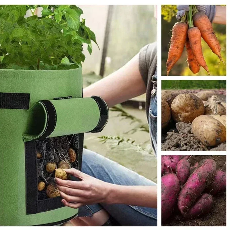 

Thickened Peanut Grow Taro Fabric Onion Garden Pot Potato Growing Garden Bag Nonwoven Bag Bags Plant Garden Potato Carrot Home
