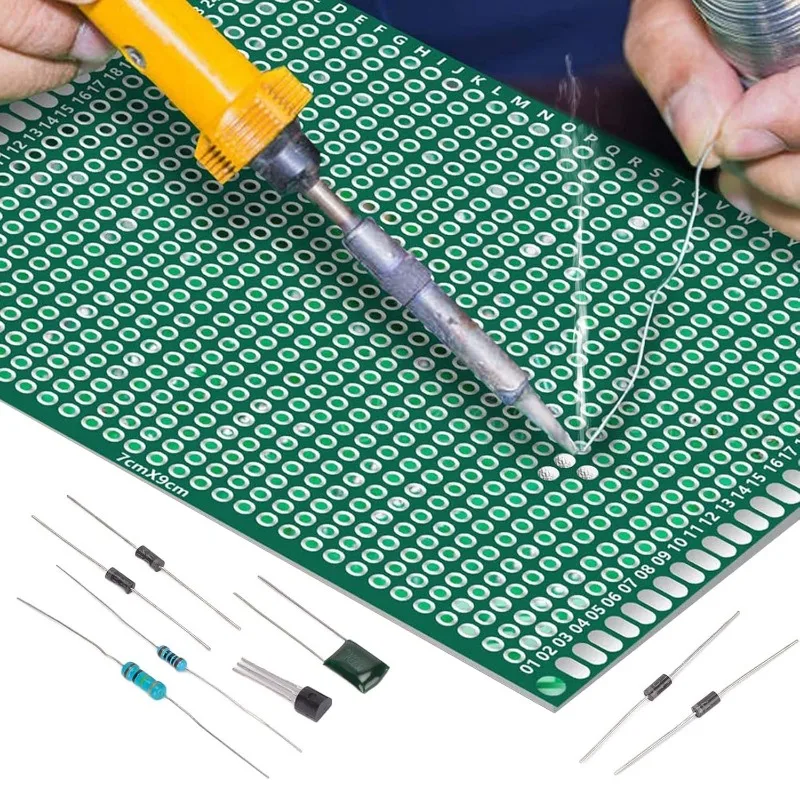 AUKENIEN 7 값 40pcs 양면 PCB 키트 2x8 3x7 4x6 5x7 6x8 7x9 8x12 Arduino DIY 납땜용 프로토타입 보드
