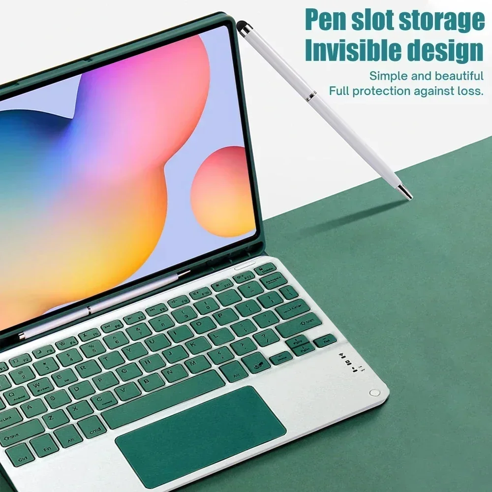Keyboard Case For Samsung Galaxy Tab S10 Plus S9 S9FE S8+ S6 Lite s7 Detachable Keyboard Funda Cover For SM-X510/X516B X810 X210 3