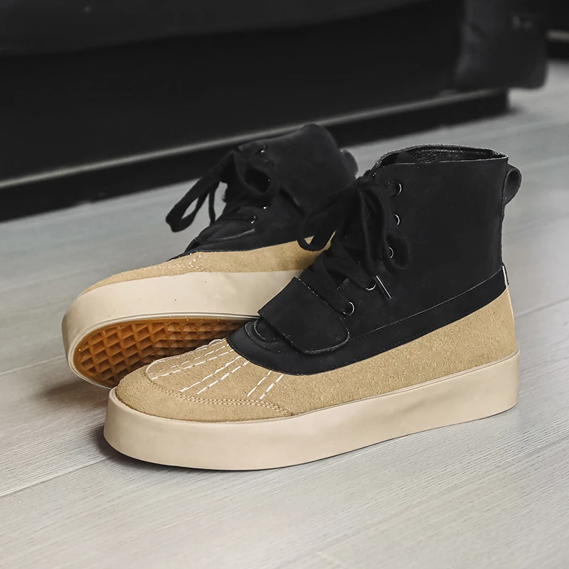 

Autumn and winter new high street fashion brand flat high top men shoes 39-44