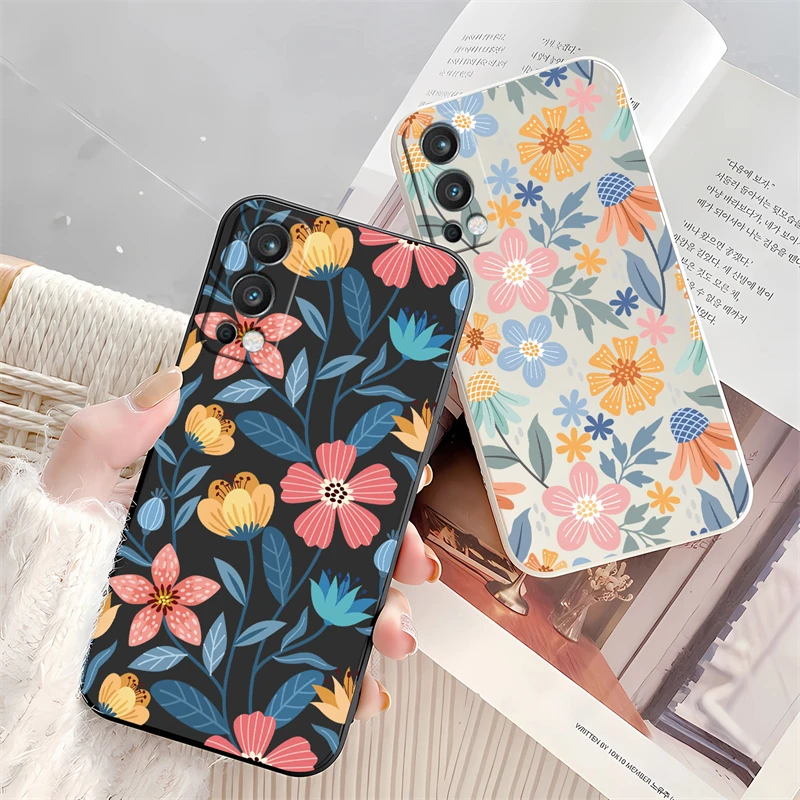 Vibrant Floral Art Shockproof Silicone Phone Case – Anti-Drop Soft Cover