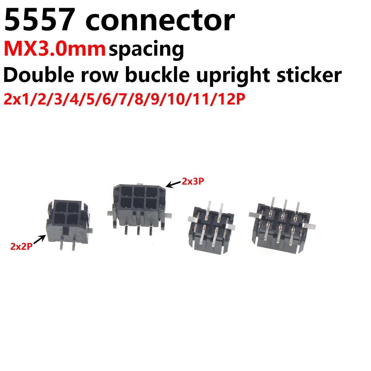 10pcs Micro-fit MX3.0 3.0mm Connector Double Row SMT SMD Type 2P 4P 6P 8P 10 12 14 24pin 43045 receptacle Socket 5 10pcs 100% new zx62d ab 5p8 5p usb 2 0 micro ab new original connector