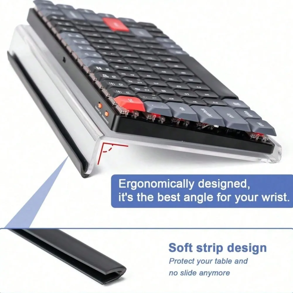 1pc Acrylic Keyboard Stand Desktop Elevator,Space-Saving Design,Durable Lightweight Construction for Ergonomic Wrist Support