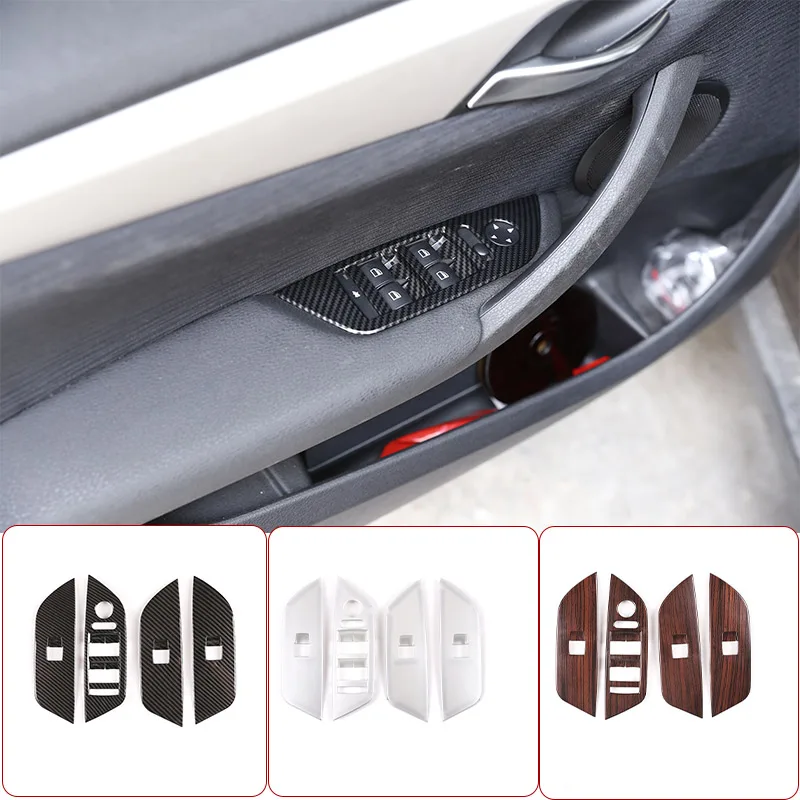 

For BMW X1 E84 2011-2015 ABS Carbon Fiber Car Door Glass Lift Button Decorative Frame Sticker Car Interior AccessoriesFor BMW X1