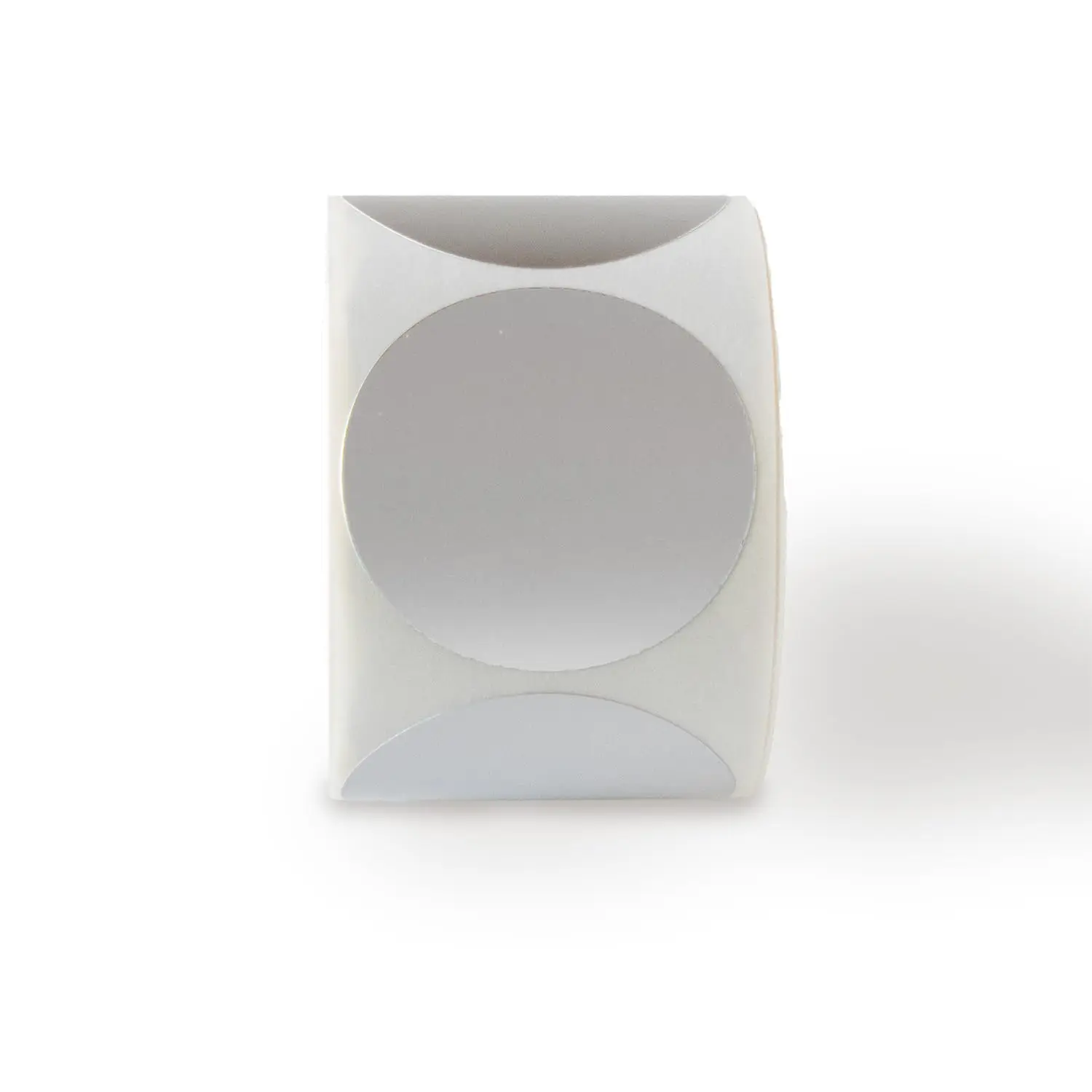 2 Inch Circle Thermal Sticker Labels Silver, Self-Adhesive Direct Round Thermal Printer Labels for DIY Design, QR Code, 500PCS