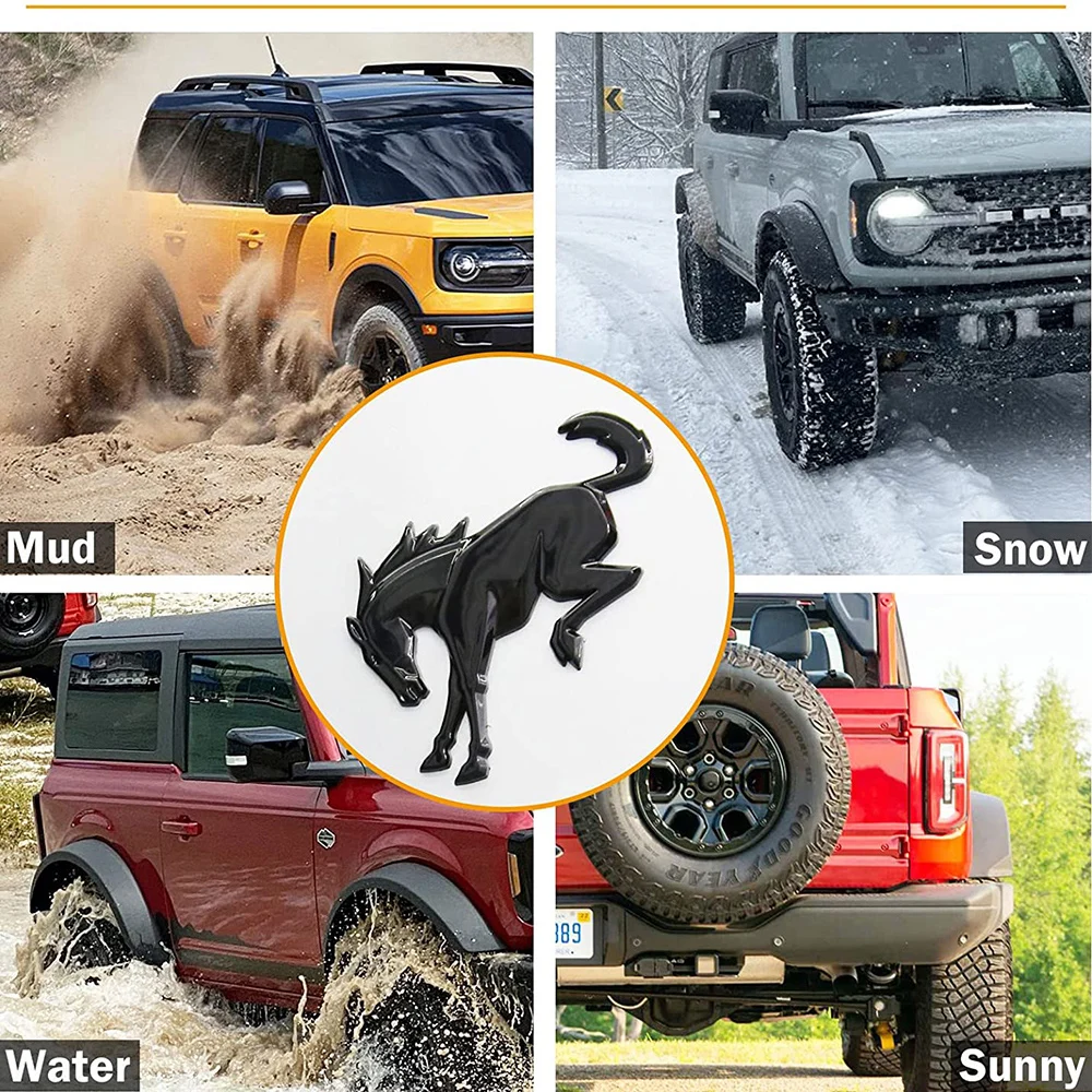 3D Emblem Decals Stickers Vinyl Rear Emblem Black ABS Tailgate Compatible with Ford Bronco Sport Accessories