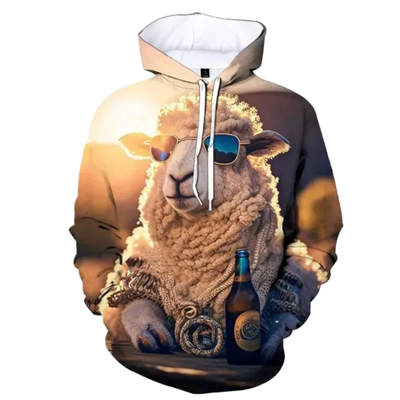 Fashionable And Cute Animal Printed Men's Hooded Sweatshirt For Children's Fun Street Autumn And Winter Long Sleeved Hoodie。