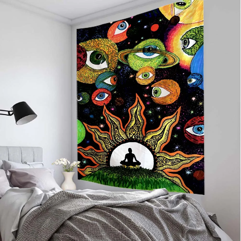 Trippy Hippie Wall Hanging Tapestry Hippie Trippy Tapestry