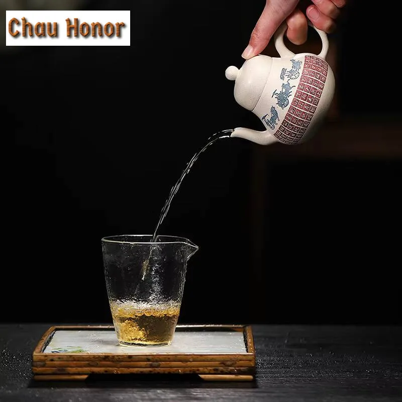 220ml Chinese Yixing Purple Clay Tea Pot Master Handmade Carriage Color Change Beauty Kettle Kung Fu Teaset Drinkware Customized