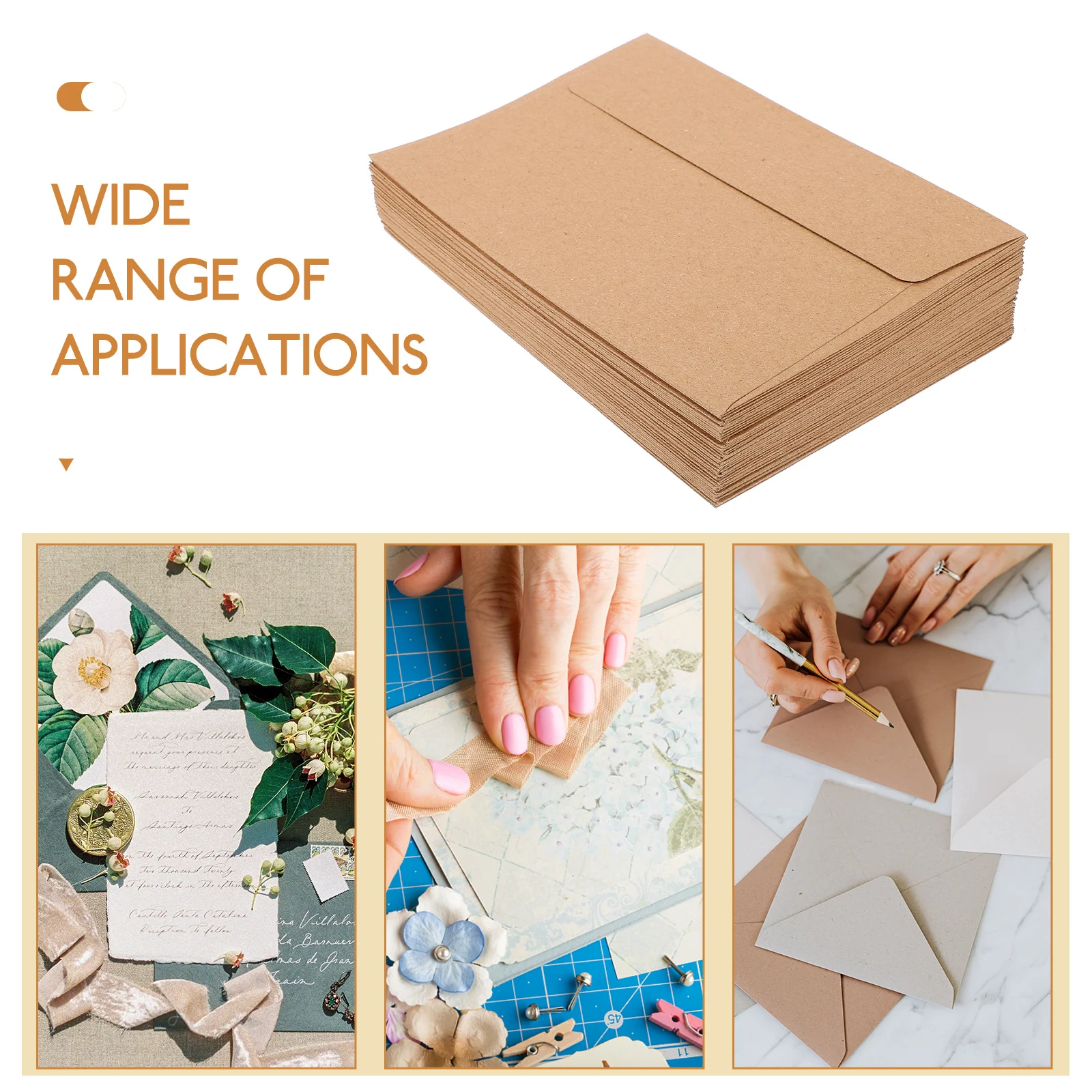 A4 Invitation Envelope Blank Envelopes Greeting Cards Kraft Paper Household Self Seal Wedding Party Storage Letter 50 Pcs kraft paper envelopes mailing envelopes