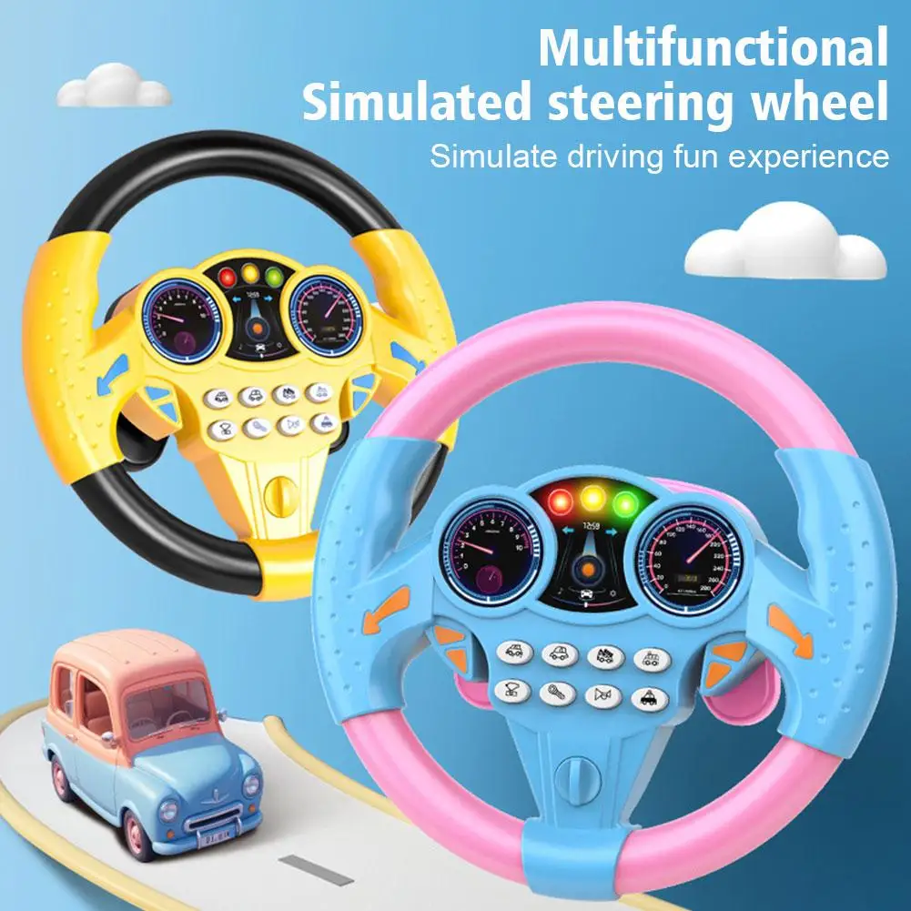 Electric Simulation Steering Wheel Toy With Light And Model Vocal Sound Simulation Toy Children's Steering Educational Whee T1A0 2
