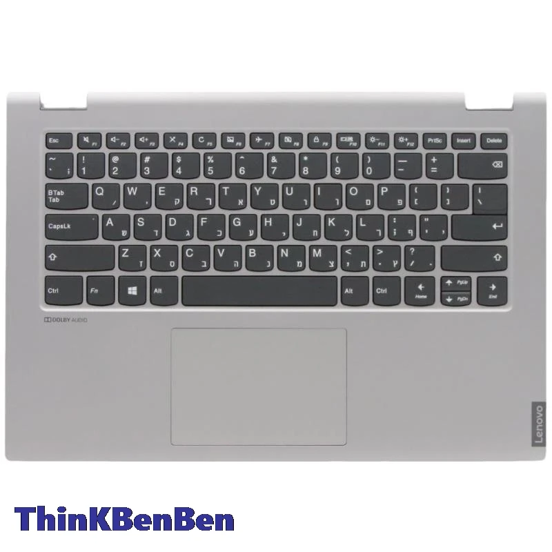 

HB Hebrew (IL Israel) Keyboard Grey PL Upper Case Palmrest Shell Cover For Lenovo Ideapad Flex C340 14 IWL IML API 5CB0S17546