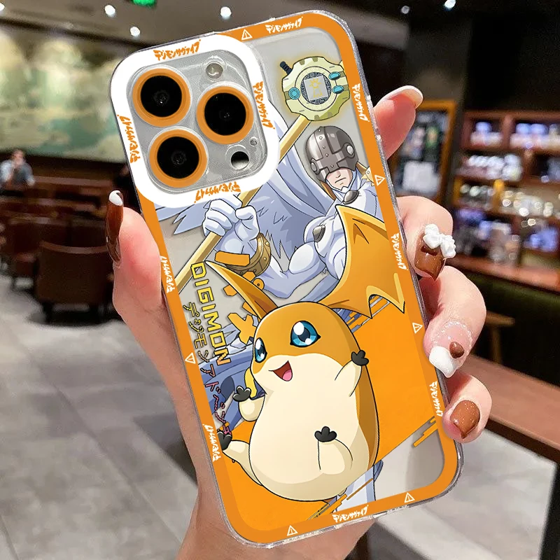 thumbnail image 1 of Funda de teléfono Anime Digimon para iPhone 16 15 14 13 12 11 Mini Pro Max X XR XSMax 7 8 Plus SE20 cubierta transparente, 1 of 5
