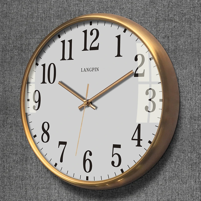 Large Wall Clock Vintage Solid Wood Retro Silent D  