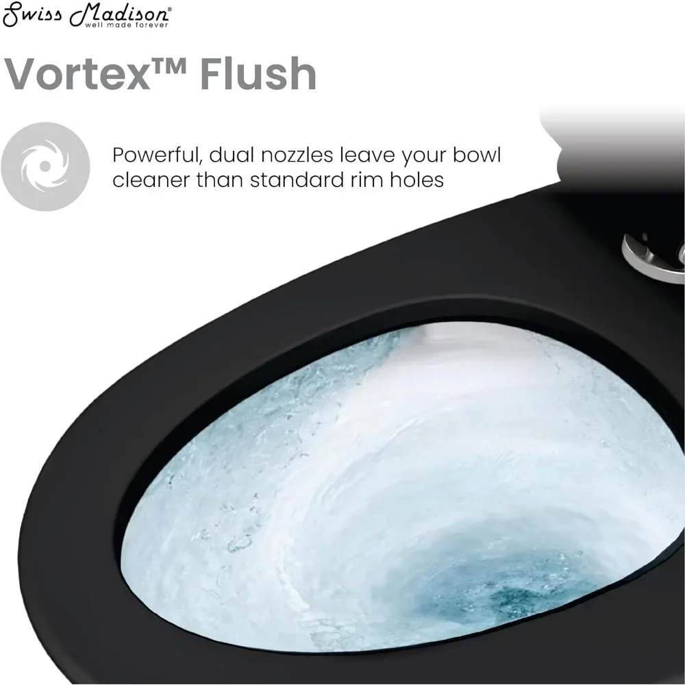 Folding Toilet Matte Black Toilets SM-1T254MB St. Tropez One Piece Toilet 26.6 X 15 X 31 Inches Bathroom Items Cleaning Parts 3