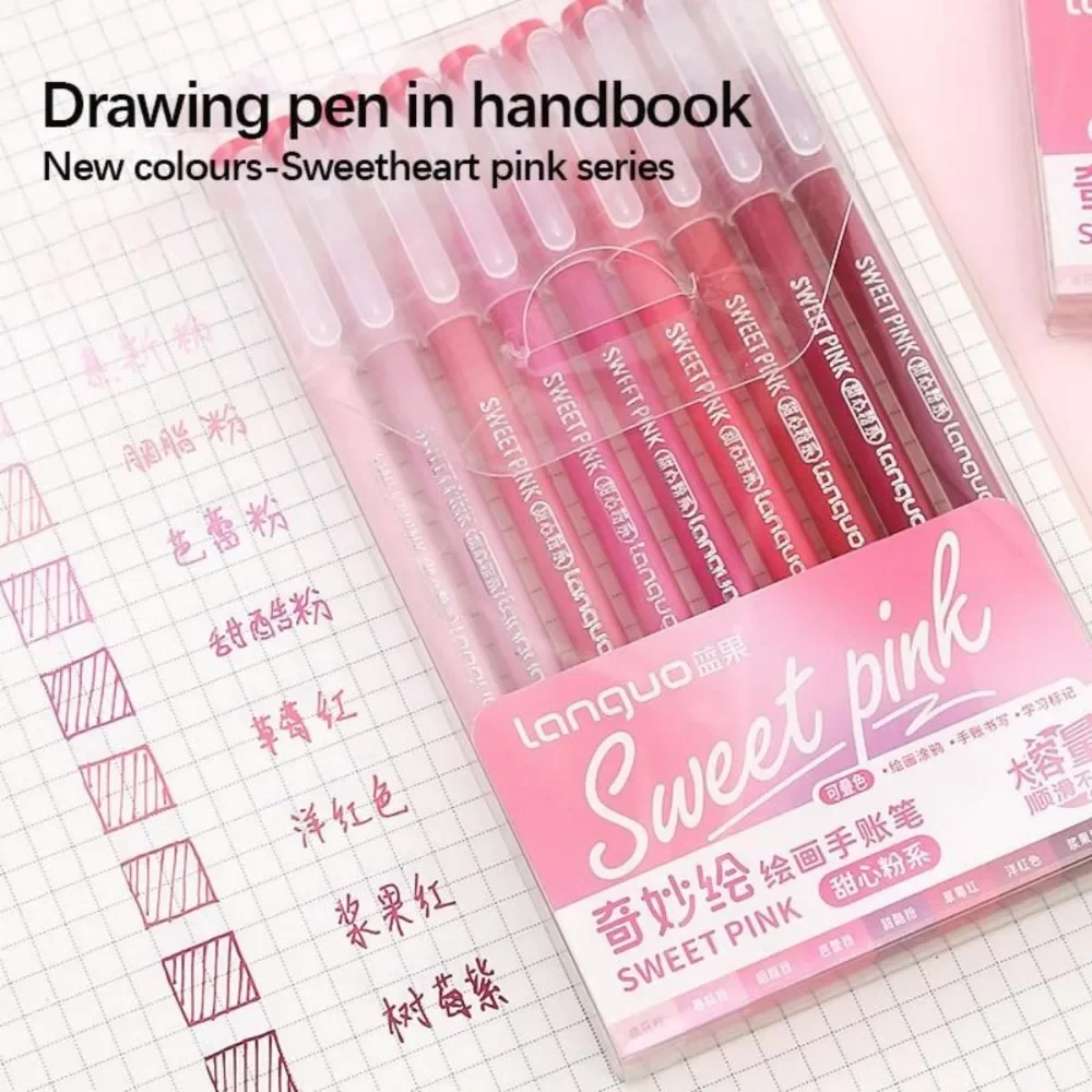 Languo 9 Color Highlighters Pen Shiny Bling Pen for Diary Notebook Painting Drawing Writing Student Art Stationary Supplies - 3