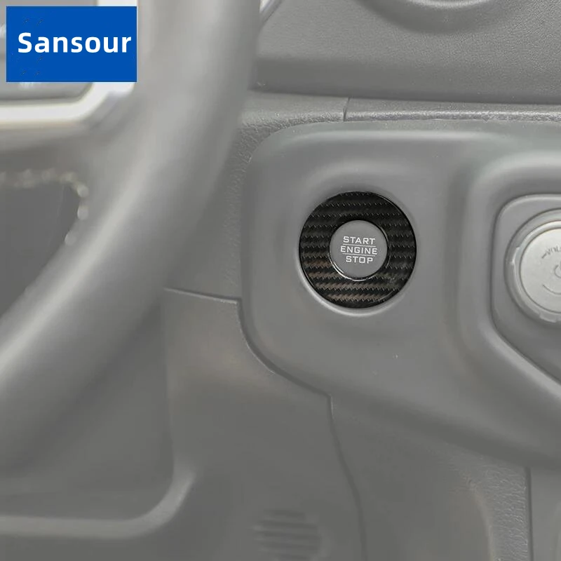 Perilla de botón de arranque y parada de coche, cubierta de anillo de decoración para Jeep Wrangler JL gladiador JT 2018-2023, accesorio Interior