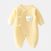 Pure cotton thickened newborn jumpsuit for spring and autumn, suitable for 0-3M 3-9M baby clothes 2