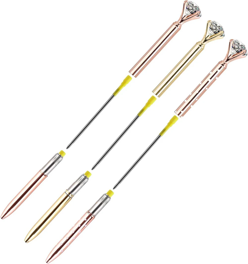 1000 개/세트 3.2 &&(8.2Cm) 교체 가능한 볼펜 리필 블랙 블루 컬러 잉크 큰 크리스탈 다이아몬드 펜용 부드러운 필기