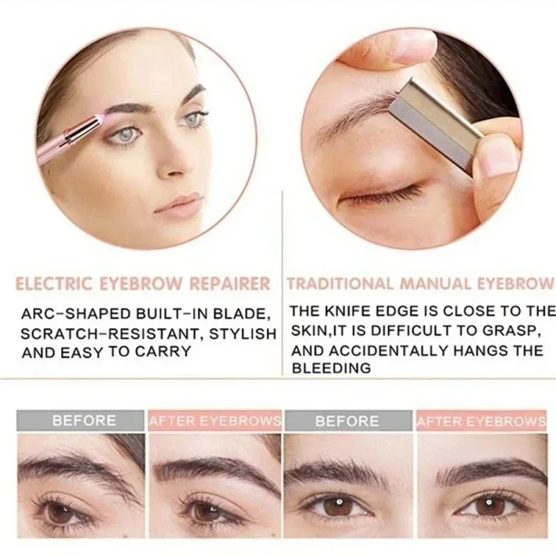 Electric Face Eyebrow Trimmer Eye Brow Shaper Pencil Hair Remover For Women Makeup Painless Automatic Eyebrow Shavers Depilator