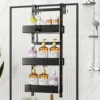 Triple Bathroom Shelves Iron Rack Without Drilling Over Door Hanging Storage Basket with Hooks Shampoo Organizer Shower Holder 2