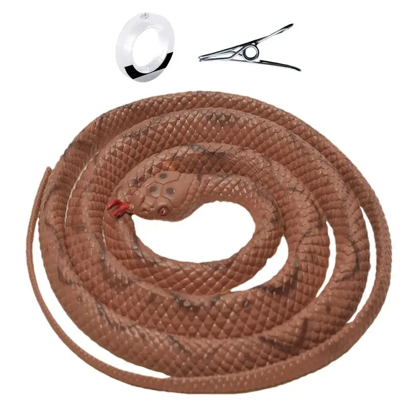 

Snake Prank Toy Fake Animal Trick Realistic Rubber Snake Prop Practical Jokes Clip-on Prank Props For Camping Golf Course