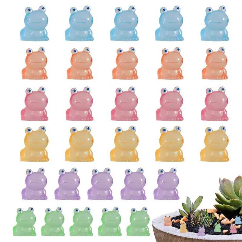 Frog Miniature Figurines Cute Resin Yard Decorations Outdoor 30Pcs Garden Decorations For Patio Home Yard Party And Lawn