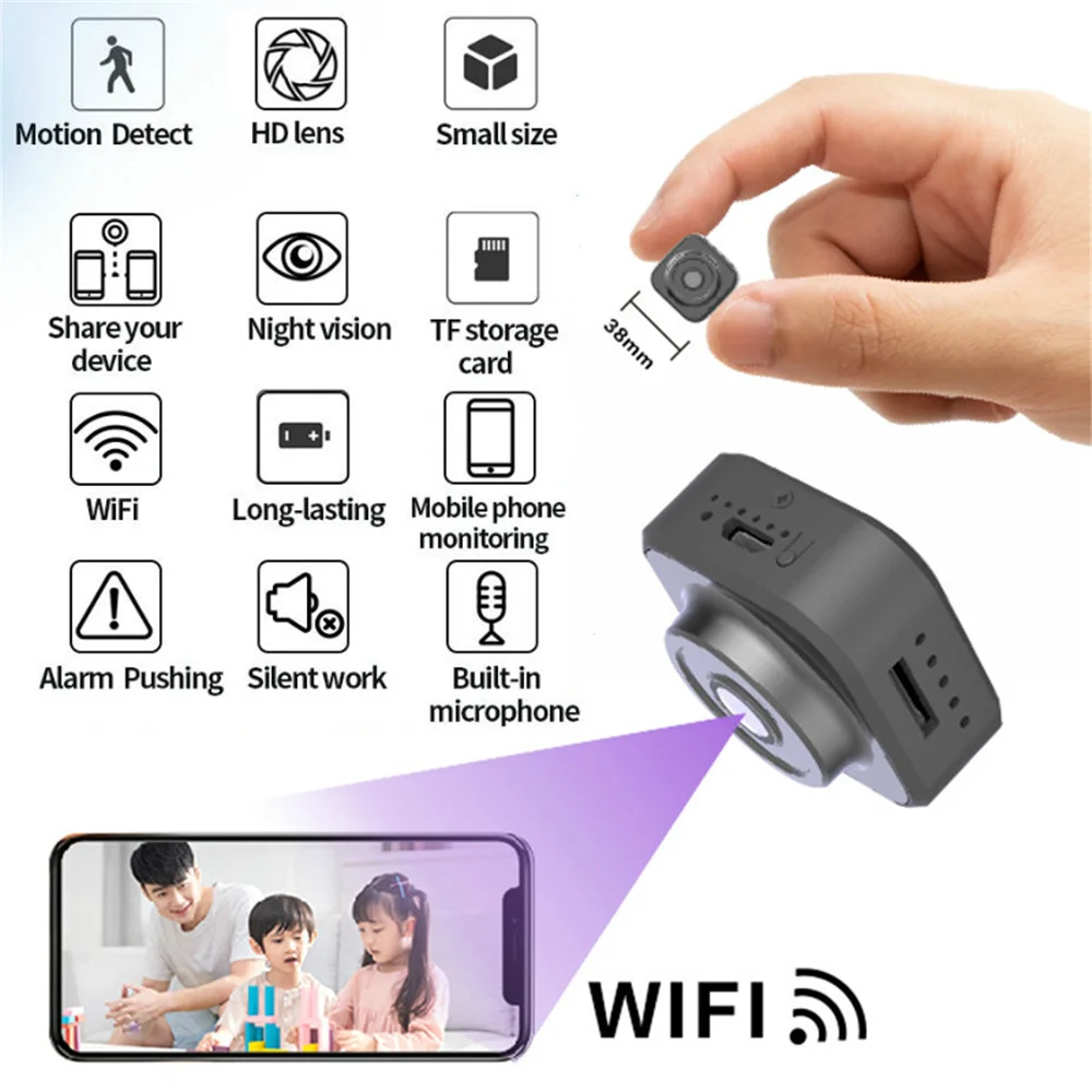 1080P Mini Wifi Camera Hd Wireless Camcorder Home Security Motion Detection Nanny Ip P2P Camera Dvr Batteria Ricaricabile Cam Nuovo