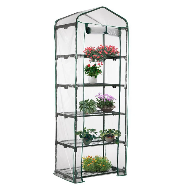 Védő Mini Üvegház Burkolat Könnyű Háztartási Erkélyek Kültéri Vízálló Hordozható Növénykertek Tiszta Pvc Meleg - Image 4