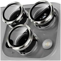 Premium Glass Camera Lens Protector Cover - Enhanced Protection Film - iPhone 15 Pro Max (GRAY)