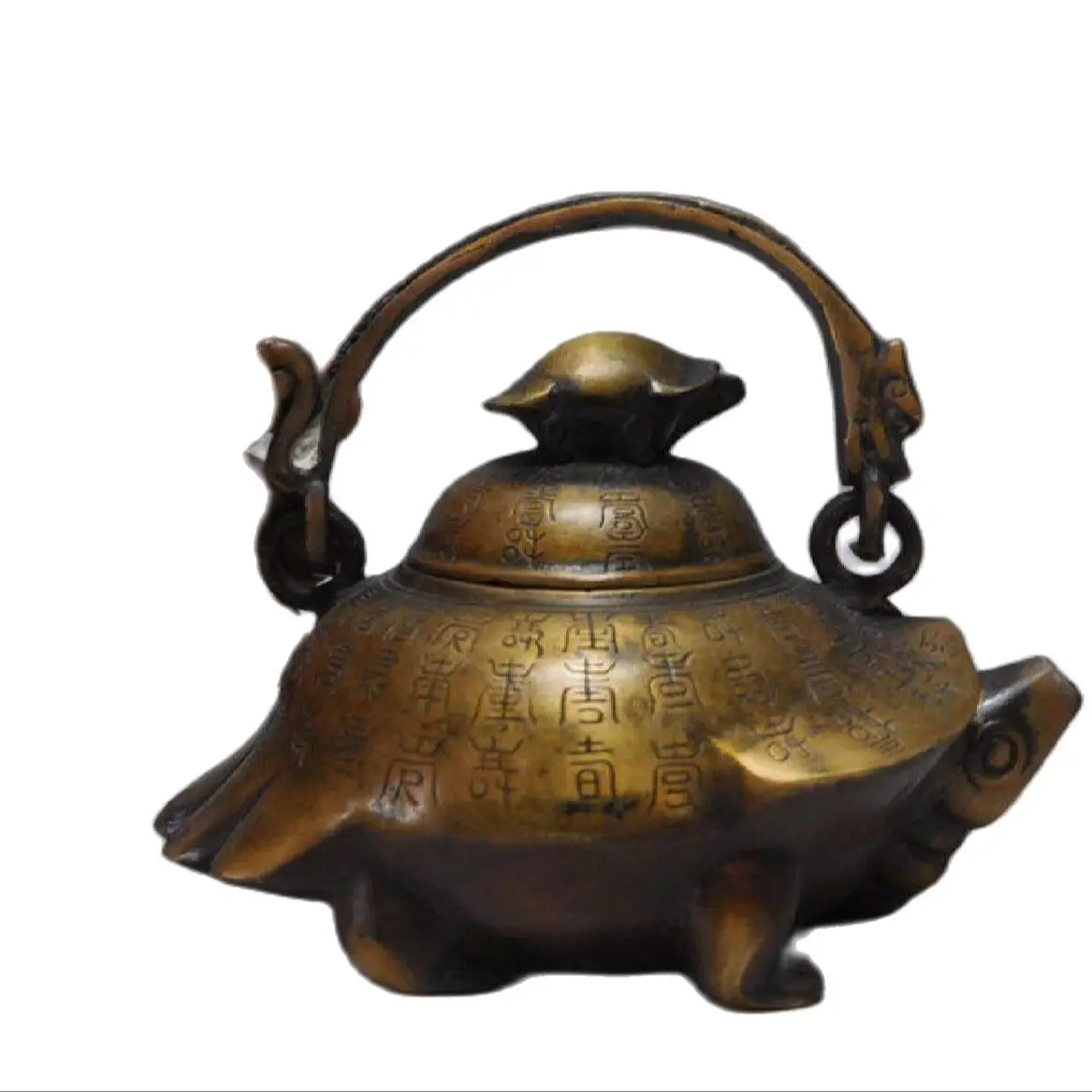 

Crafts statue chinese bronze copper Literal Turtle statue Wine Tea Pot Flagon Teapot