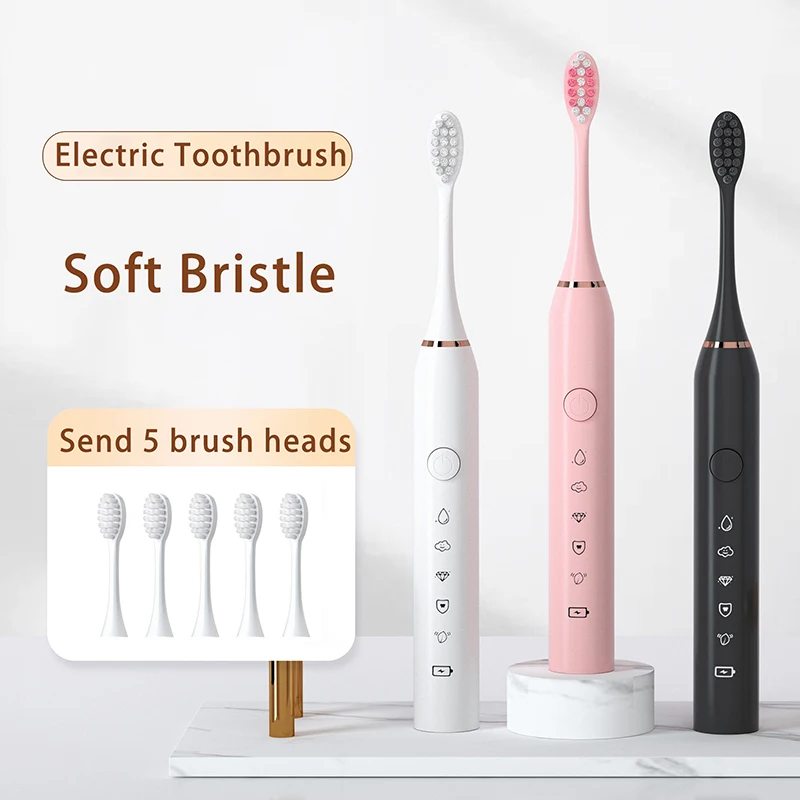 

USB Rechargeable Electric Toothbrush Whitener Teeth Brush Smart Bathroom Personal Care Oral Waterproof Sonic Toothbrushes