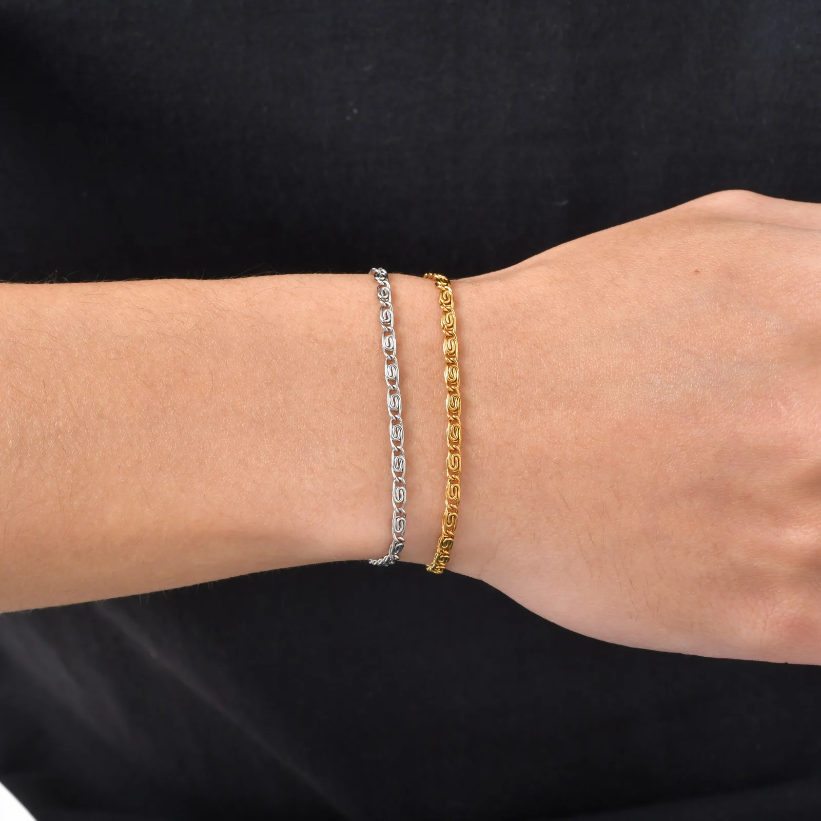 Lässiges Büroklammer-Kettenarmband für Herren, Verstellbare Edelstahl-Armbänder, Dezenter Minimalistischer Schmuck als Geschenk – Detail 5