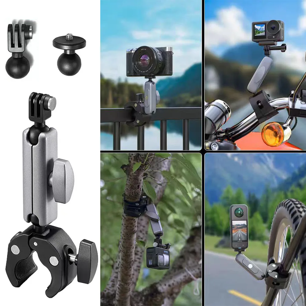 360&deg; Camera Mount Motorcycle Handlebar Selfie Stick For GoPro Insta360 Dji