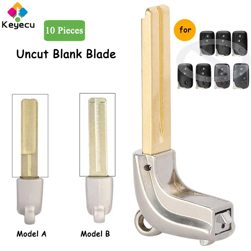 

KEYECU, 10 шт., смарт-ключ для дистанционного управления, экстренное пустое лезвие для Lexus IS250, IS350, ES350, LX570, GS460, CT200h, GX460, LS600h