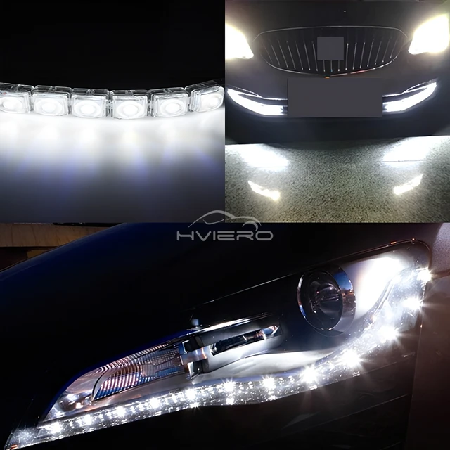 2PCS Car Led DRL Daytime Running Light Flexible LED White Waterproof Driving Fog Bulbs Warning Styling Auto Trunk Parking Lamps 4