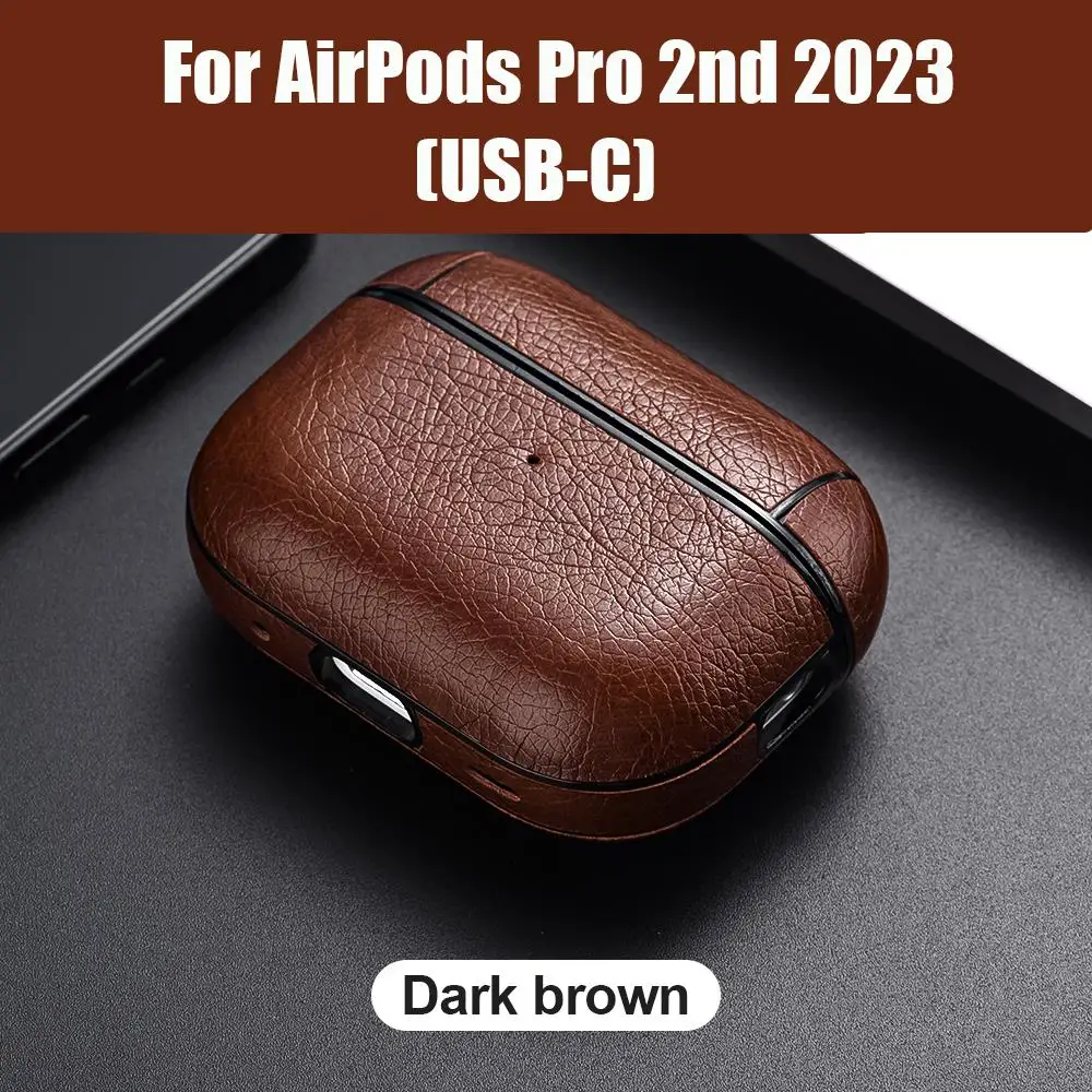 

Leather Plastic Cover For AirPods Pro 2 2023 USB C Cases For AirPods Pro 2nd 2022 Fundas For AirPods Pro 3 3rd 2 1 PC Shell Capa