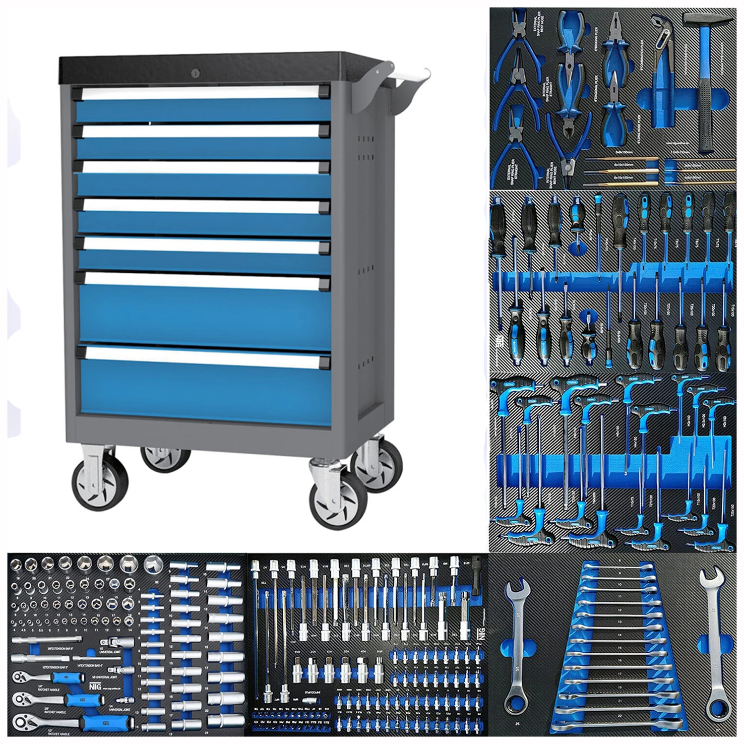 

Tool Trolley Cabinet for storage 258 pcs auto tools set