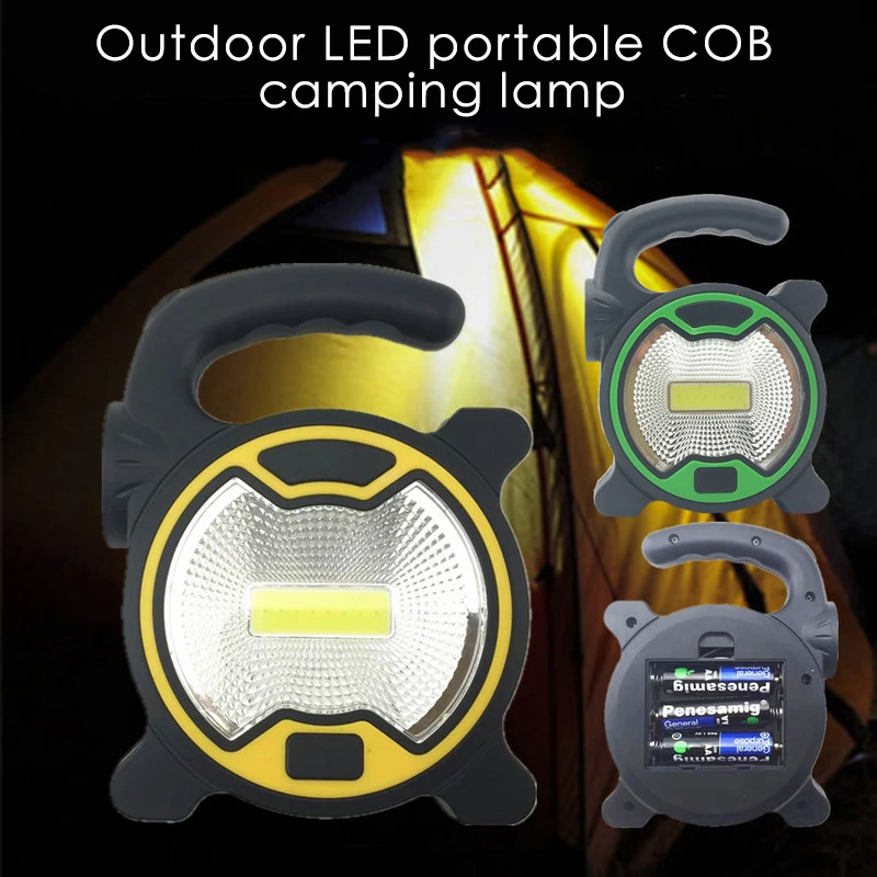 Portable Cob Led Work Light Handheld Lantern Flashlight Outdoor Waterproof Tent Camping Lights