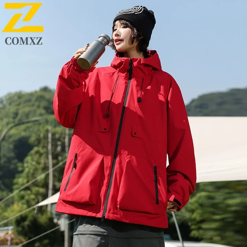COMXZ Outdoor Hooded Jacket Men Premium Snow Skiing Cold Resistant Warm Parka Streetwear Fashion Lightweight Winter Windbreaker