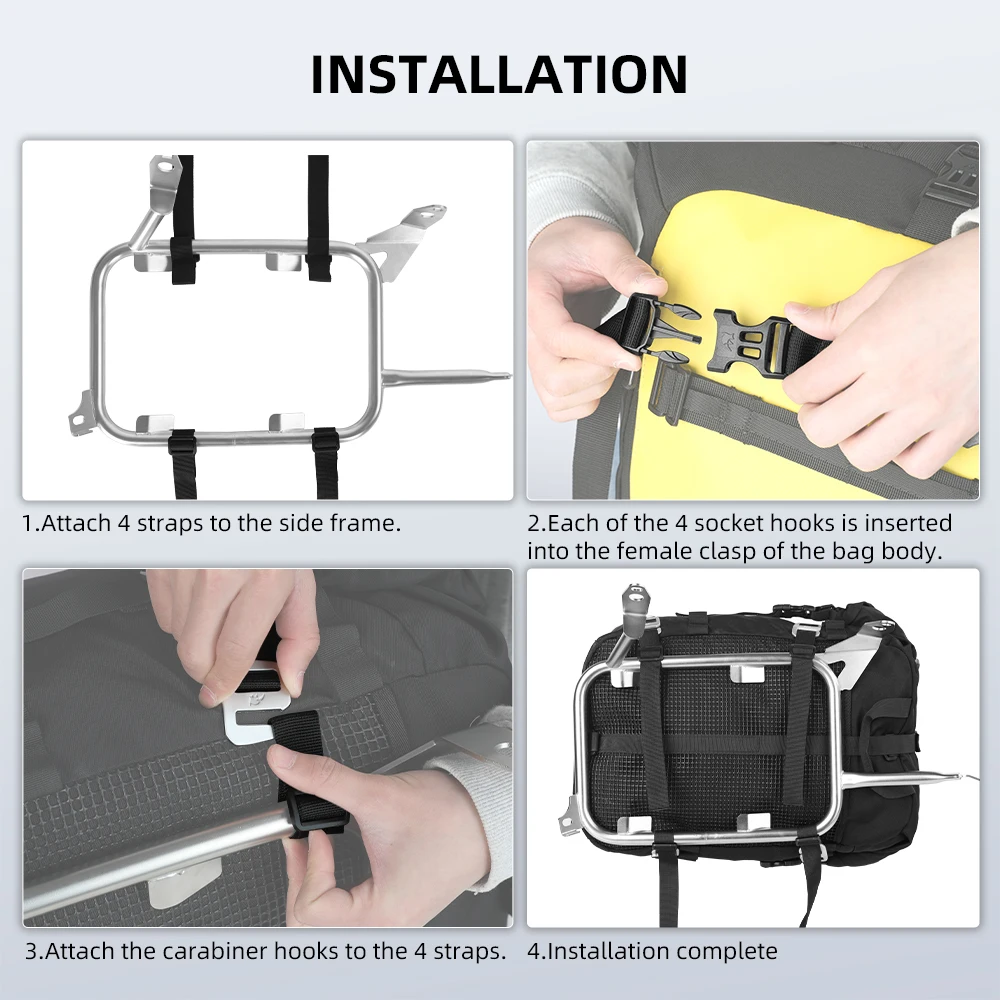 Rhinowalk Motorcycle Bag Strap Set with Hardware Hooks and Buckle