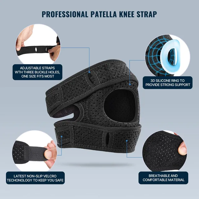 1-Pack Patella Knee Brace Knee Compression Sleeve Support for Women Men Knee Pain Arthritis Pain Workout Knee Guard Knee Pads