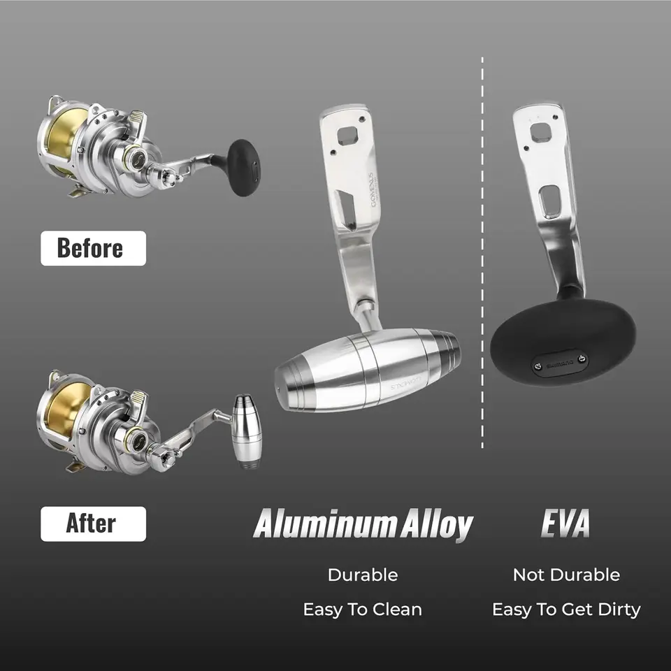 Poignée Manivelle Aluminium Gomexus SWS65TA41SJSR - 65mm Pour Moulinet Shimano 7x4mm