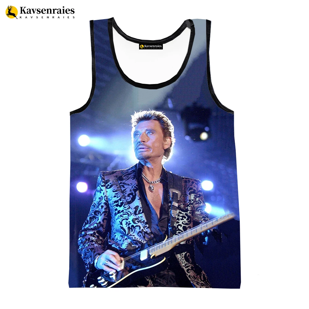 

Fashion Print Johnny Hallyday 3D Printed T Shirt Men Tank Tops Summer Casual Johnny Hallyday Tank Tops Hip Hop Oversized Tops